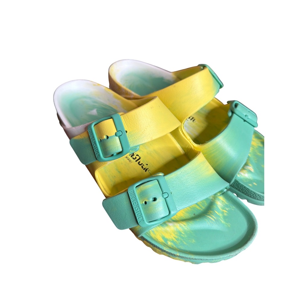 Birkenstock Arizona EVA Sandals Yellow Green Ombre Swirl Slides Womens 39 L8 M6